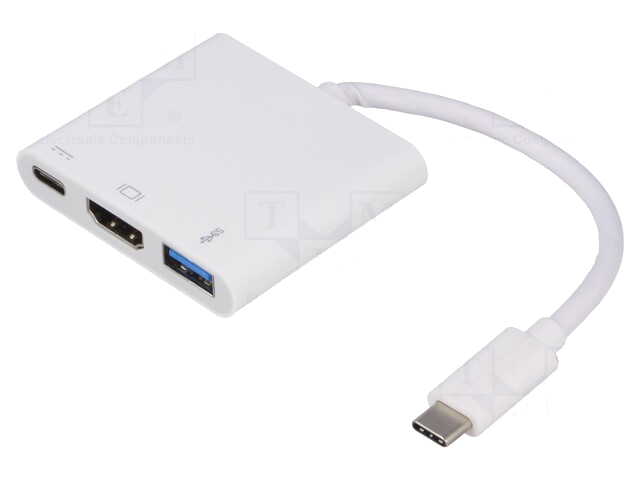Adapter; Power Delivery (PD),USB 3.0,USB 3.1; 0,2m; wit; wit Adapter; Power Delivery (PD),USB 3.0,USB 3.1; 0,2m; wit; wit